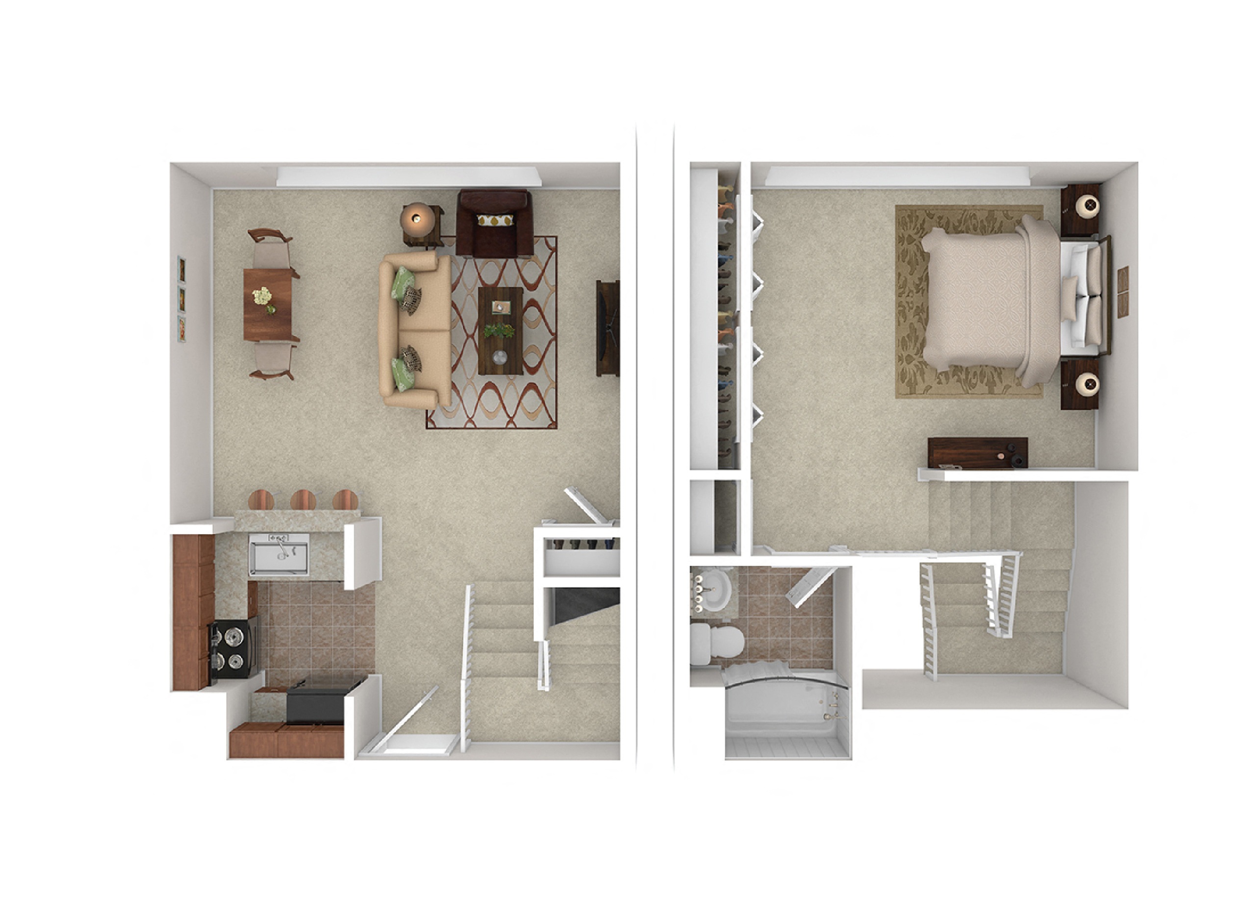Floor plan for 1 bed, 1 bath, 800 sqft